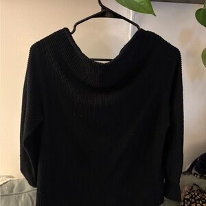 Black Cowl Neck Sweater with Long Sleeves